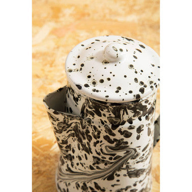 Orsina Hygge Coffee Pot – Black and White Patterned Ceramic Server