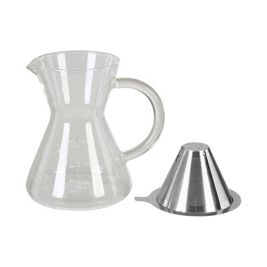 Orsina Tova Pour-Over Coffee Pot – 400ml Glass Brewer with Filter