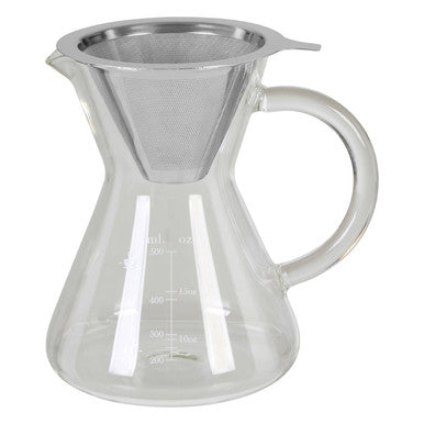 Orsina Tova Pour-Over Coffee Pot – 400ml Glass Brewer with Filter