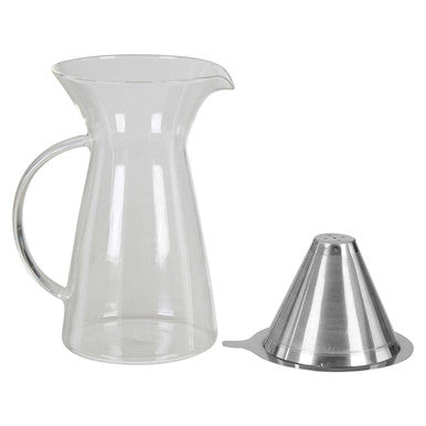 Orsina Tova Coffee Pot | 1100ml Borosilicate Glass with Steel Filter