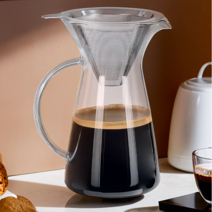 Orsina Tova Coffee Pot | 1100ml Borosilicate Glass with Steel Filter