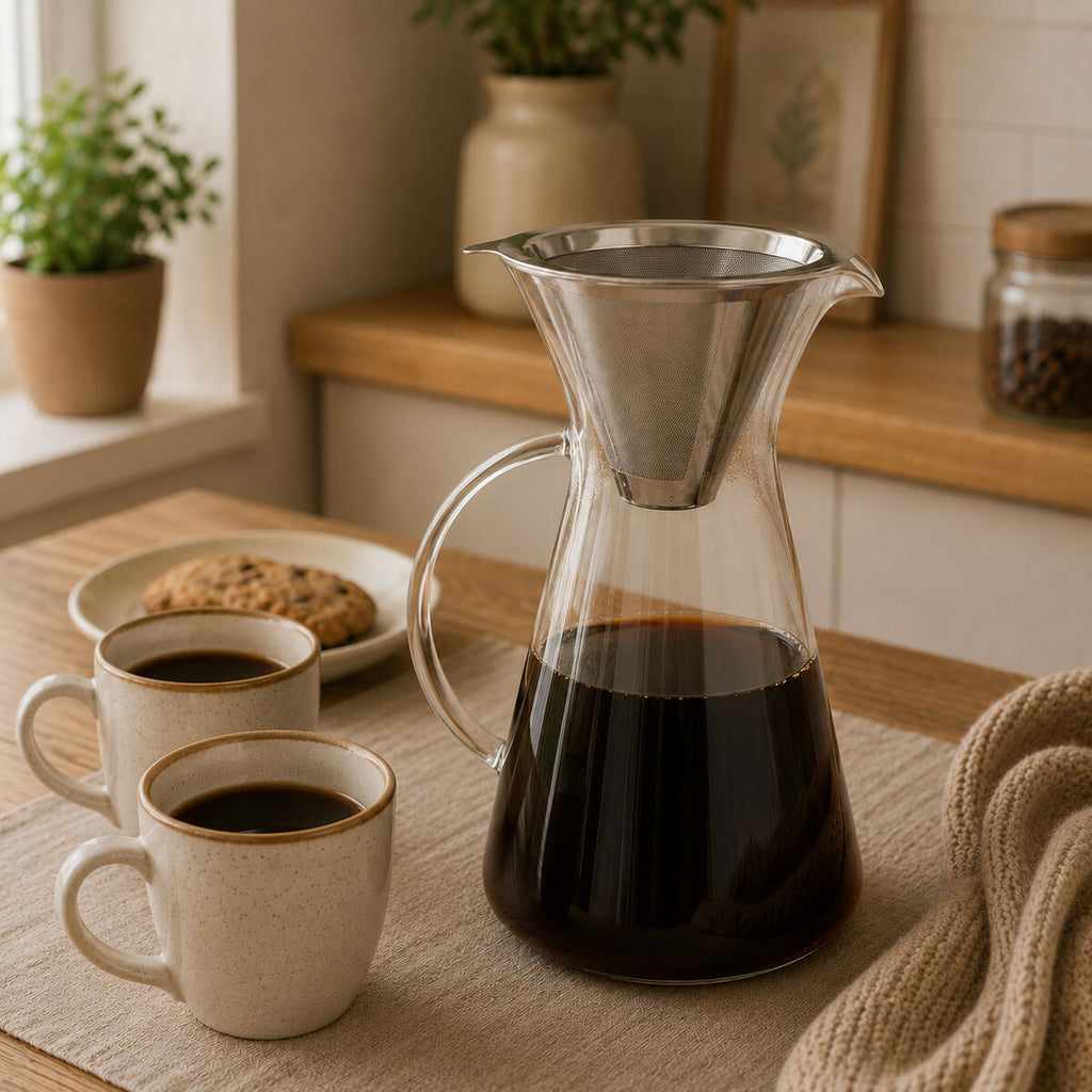 Orsina Tova Coffee Pot | 1100ml Borosilicate Glass with Steel Filter