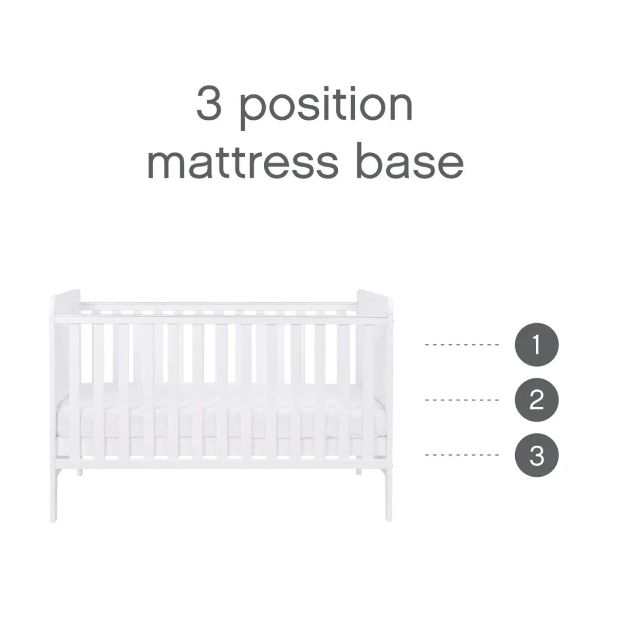 Tutti Bambini Rio Cot Bed with Cot Top Changer & Mattress - White