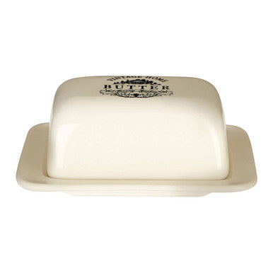 Orsina Vintage Home Cream Ceramic Butter Dish with Lid - Tableware