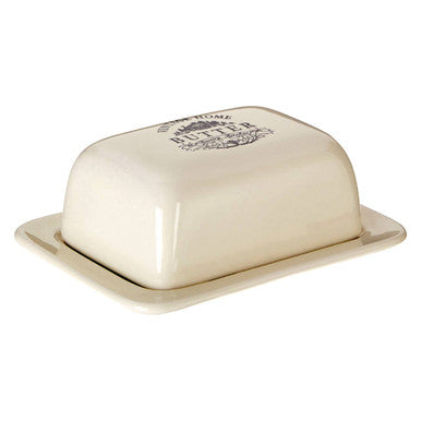 Orsina Vintage Home Cream Ceramic Butter Dish with Lid - Tableware