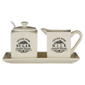 Orsina Vintage Home Cream Ceramic Square Sugar and Milk Set