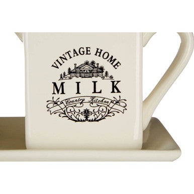 Orsina Vintage Home Cream Ceramic Square Sugar and Milk Set