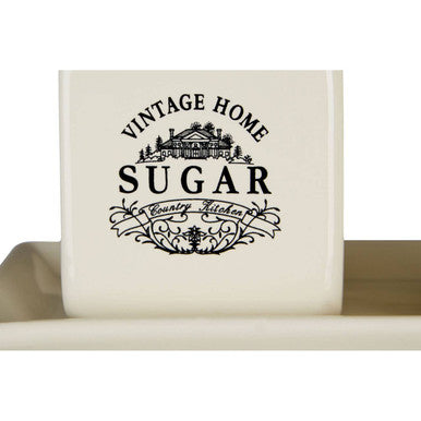 Orsina Vintage Home Cream Ceramic Square Sugar and Milk Set