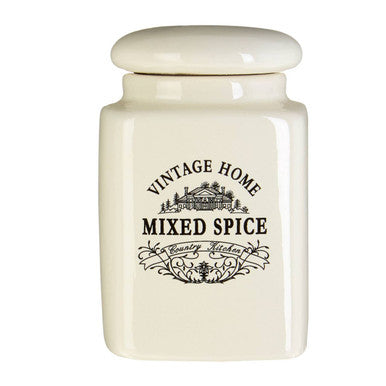 Orsina Vintage Home Ceramic Spice Jars – Set of 6 Cream Canisters