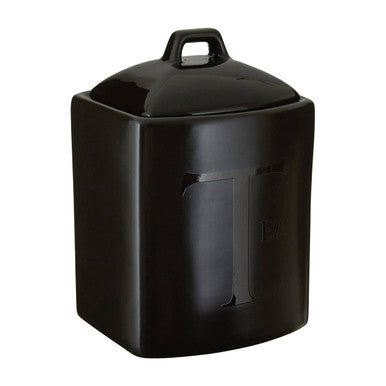 Orsina Black Stoneware Tea Canister – Ceramic Kitchen Storage Jar