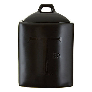 Orsina Black Stoneware Tea Canister – Ceramic Kitchen Storage Jar