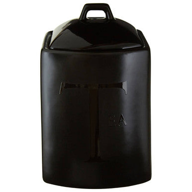 Orsina Black Stoneware Tea Canister – Ceramic Kitchen Storage Jar