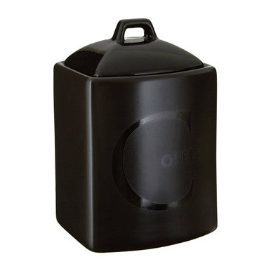 Orsina Black Stoneware Coffee Canister – Matte Ceramic Storage Jar
