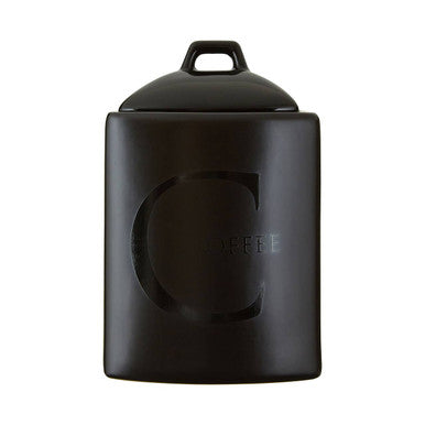 Orsina Black Stoneware Coffee Canister – Matte Ceramic Storage Jar