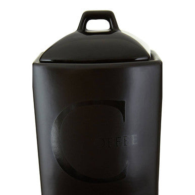 Orsina Black Stoneware Coffee Canister – Matte Ceramic Storage Jar