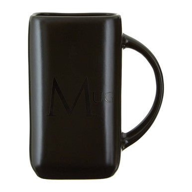 Orsina Black Text Ceramic Mug – Modern Minimalist Coffee Cup