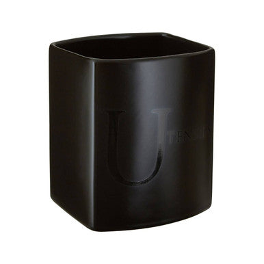 Orsina Black Stoneware Utensil Holder – Modern Kitchen Tool Organizer