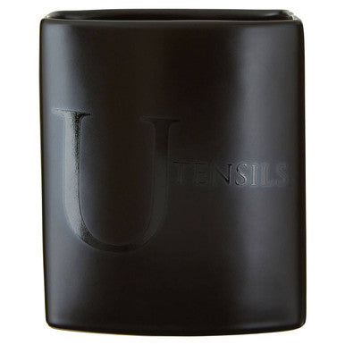 Orsina Black Stoneware Utensil Holder – Modern Kitchen Tool Organizer
