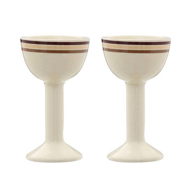 Orsina Neapolitan Striped Ceramic Egg Cups – Set of 2 Breakfast Cups