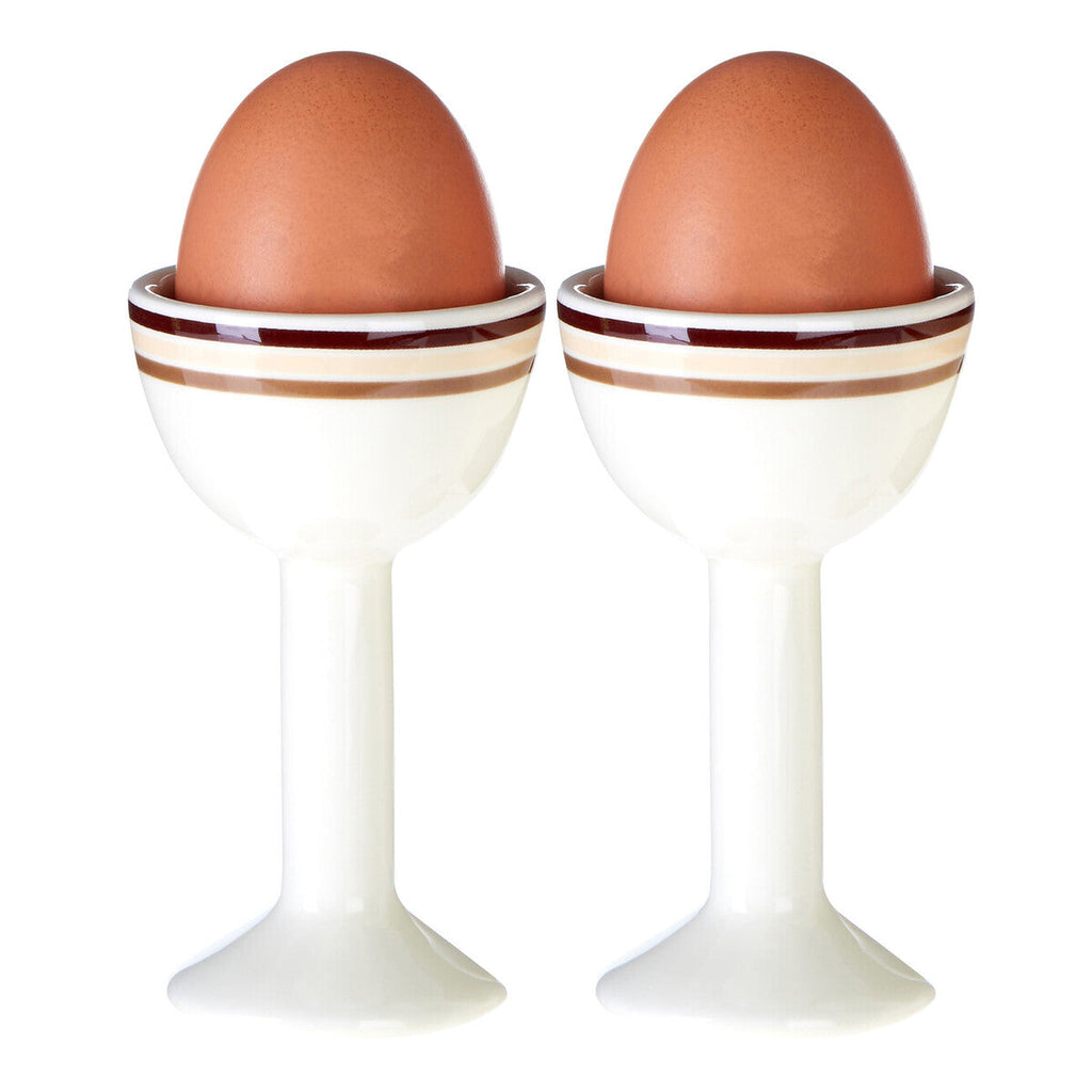Orsina Neapolitan Striped Ceramic Egg Cups – Set of 2 Breakfast Cups