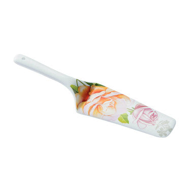 Orsina Peach Rose Cake Slice – Porcelain Floral Dessert Server