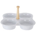 Orsina Dela 4 Section White Ceramic Snack Dish | Modern Serving Platter