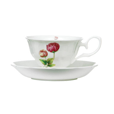 Orsina Peony Cup and Saucer Set – Fine Bone China Floral Teacup