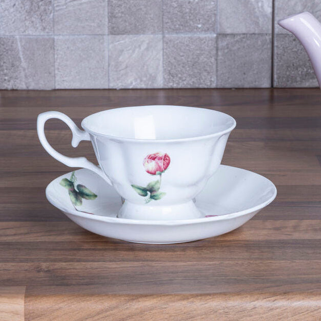 Orsina Peony Cup and Saucer Set – Fine Bone China Floral Teacup