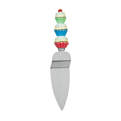 Orsina Stainless Steel Cake Slice Server with Decorative Cupcake Handle