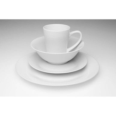 Orsina Elmira 16-Piece White Porcelain Dinner Set | Service for 4
