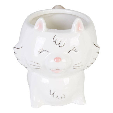 Orsina Gigil White Cat Mug – Ceramic Novelty Coffee Cup with Tail Handle