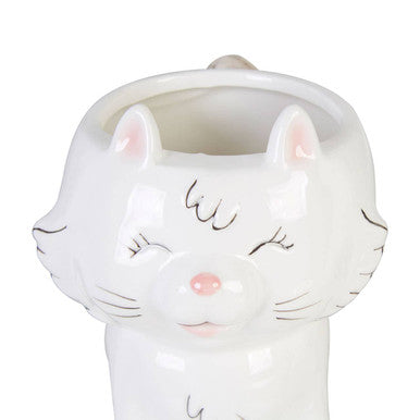 Orsina Gigil White Cat Mug – Ceramic Novelty Coffee Cup with Tail Handle