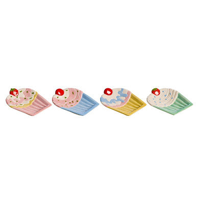 Orsina Cupcake Shaped Plate – Colourful Ceramic Dessert Serving Dish
