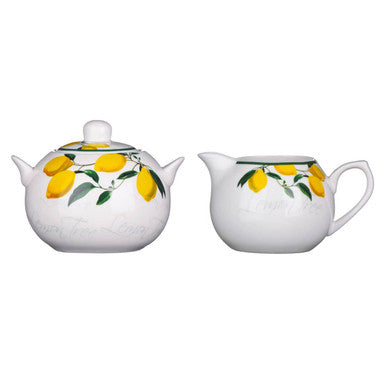 Orsina Orchard Fruits Lemon Tree Sugar and Cream Set | Ceramic Tableware