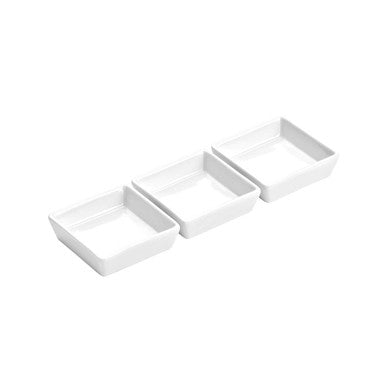 Orsina Dela Set of 3 White Ceramic Antipasti Serving Dishes | Modern