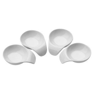 Orsina Dela White Ceramic Tapas Serving Dishes with Handles - Set of 4