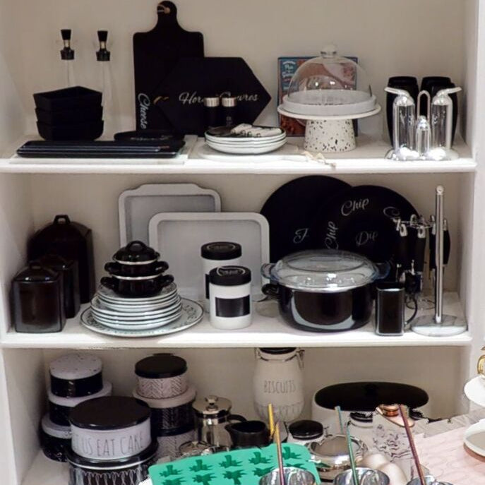 Orsina Chalkboard Small Canister – Black and White Kitchen Storage