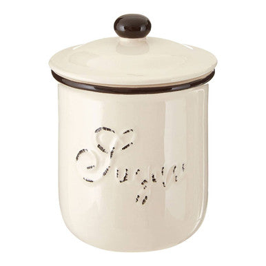 Orsina Chiltern Cream Small Sugar Canister – Rustic Ceramic Storage