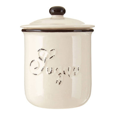 Orsina Chiltern Cream Small Sugar Canister – Rustic Ceramic Storage