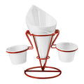 Orsina Hollywood French Fry Cone – Metal Stand with 2 Dip Dishes