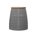Orsina Winnie Grey Dolomite Sugar Canister – Ribbed Ceramic Storage