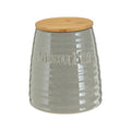 Orsina Winnie Grey Dolomite Biscuit Canister | Ribbed Ceramic Food Jar