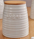 Orsina Winnie Cream Dolomite Sugar Canister – Ribbed Kitchen Storage