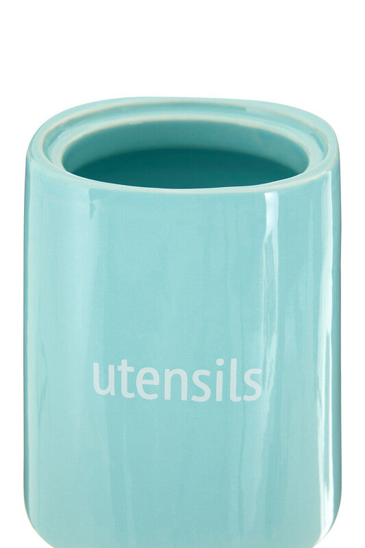 Orsina Fletcher Blue Ceramic Utensil Holder – Kitchen Tool Crock