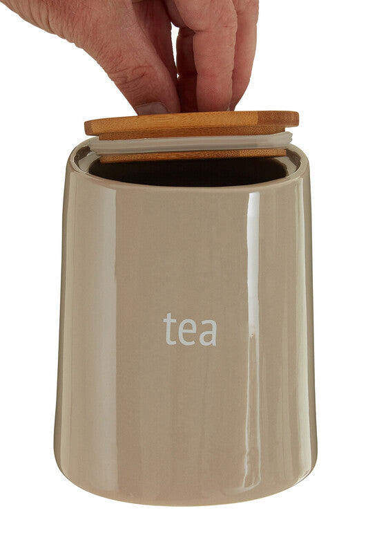 Orsina Fletcher Beige Ceramic Tea Canister – Airtight Kitchen Storage