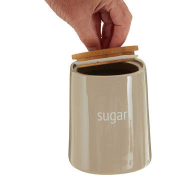 Orsina Fletcher Beige Ceramic Sugar Canister – Modern Kitchen Storage