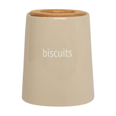 Orsina Fletcher Beige Ceramic Biscuit Canister – Kitchen Food Storage