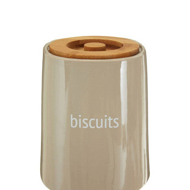 Orsina Fletcher Beige Ceramic Biscuit Canister – Kitchen Food Storage