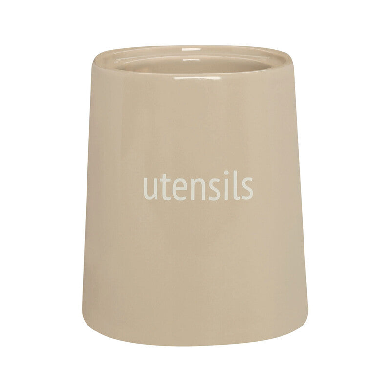 Orsina Fletcher Beige Ceramic Utensil Holder – Kitchen Tool Organizer
