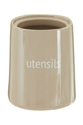 Orsina Fletcher Beige Ceramic Utensil Holder – Kitchen Tool Organizer